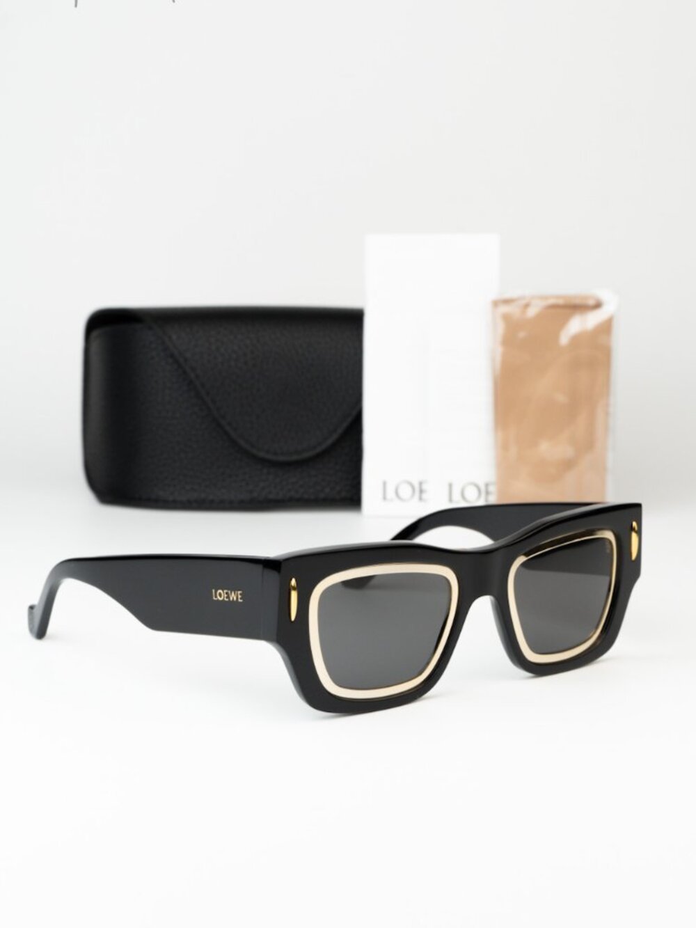 Loewe Women Sunglasses Black Square LW40168I 01A NEW AUTHENTIC